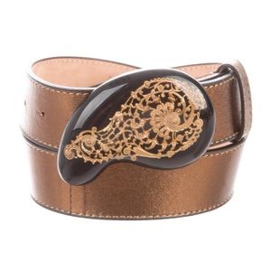 Etro metallic paisley belt